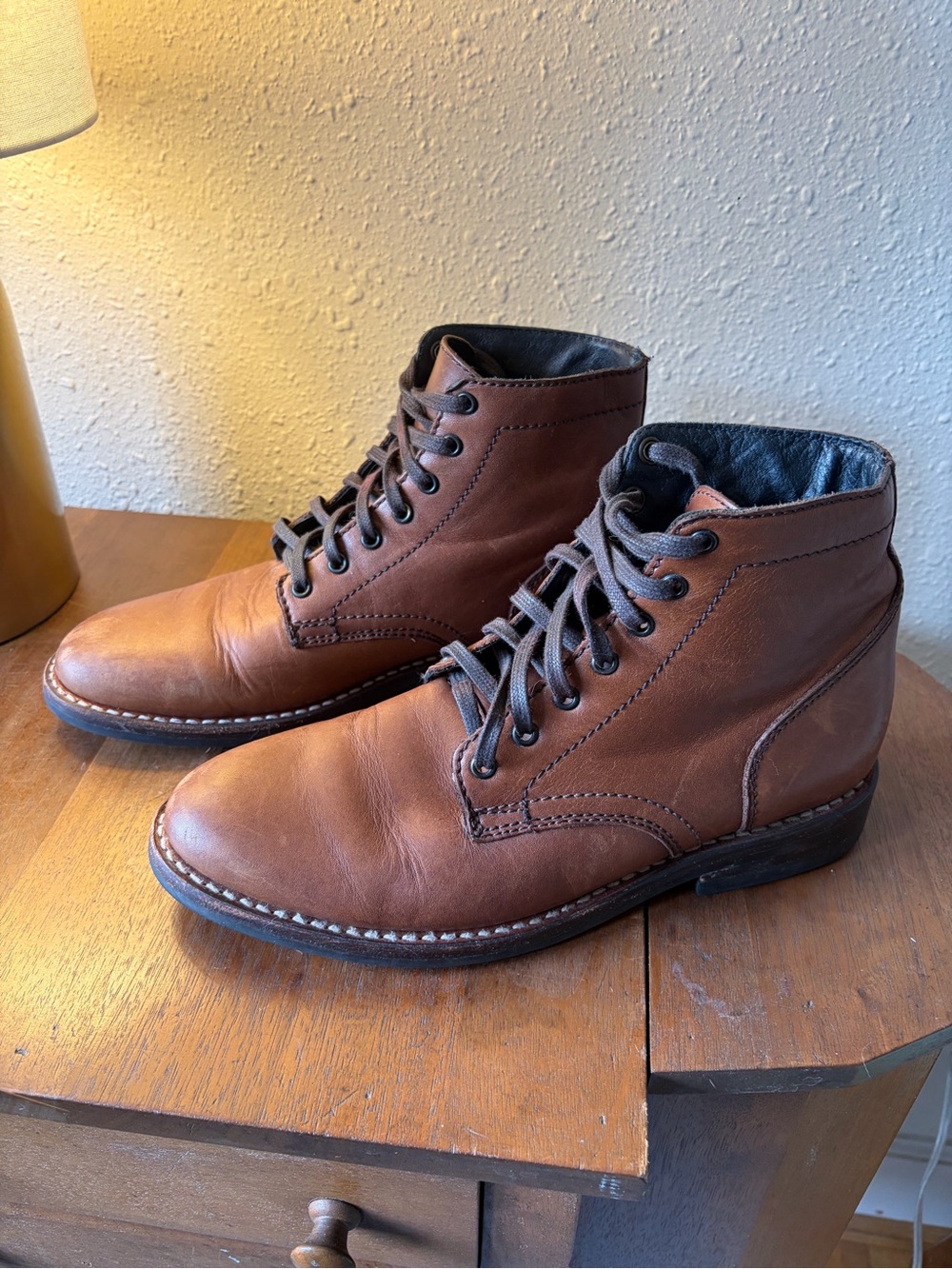 Men's Thursday Brown Leather Lace-Up Boots